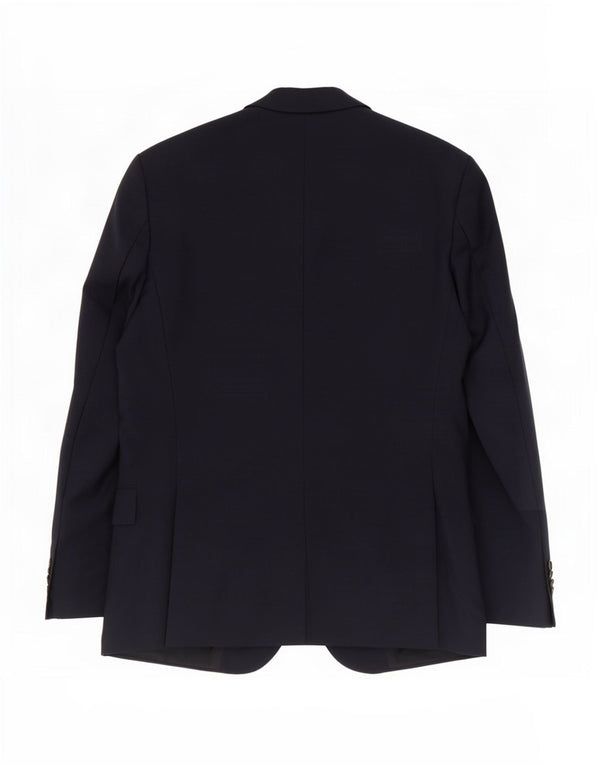 Hugo Boss Veste blazer à 2 boutons pour homme EU 46 Petite laine vierge bleu marine