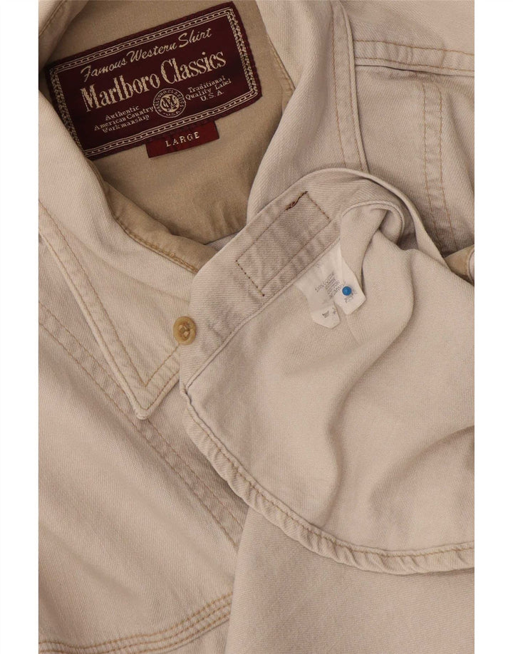 Marlboro Classics Chemise en Jean Homme Grand Coton Beige