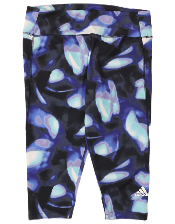 Adidas Legging Aeroready à motif abstrait pour femme UK 24/26 2XL Bleu marine