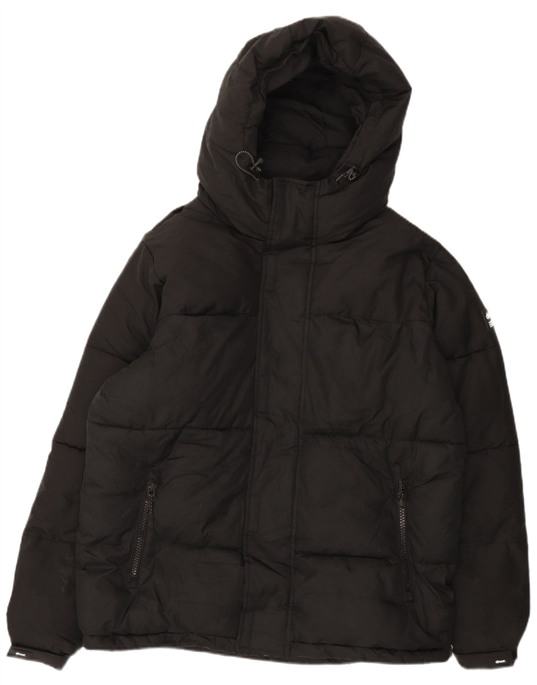 ZARA Veste matelassée à capuche coupe ample pour homme UK 36 Small Noir Polyester