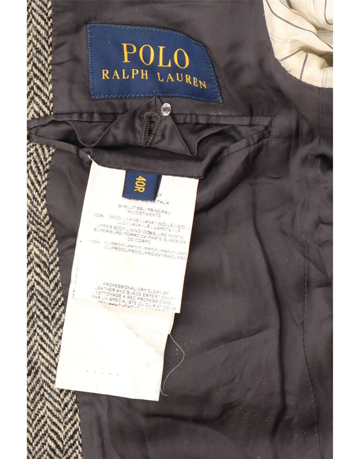 Polo Ralph Lauren Veste blazer à 2 boutons pour homme US 40 Grande laine à chevrons gris