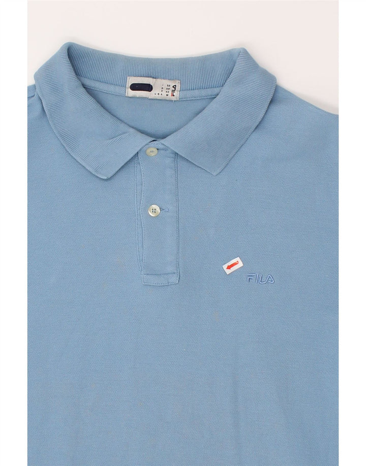 FILA Mens Polo Shirt Medium Blue Vintage Fila and Second-Hand Fila from Messina Hembry 
