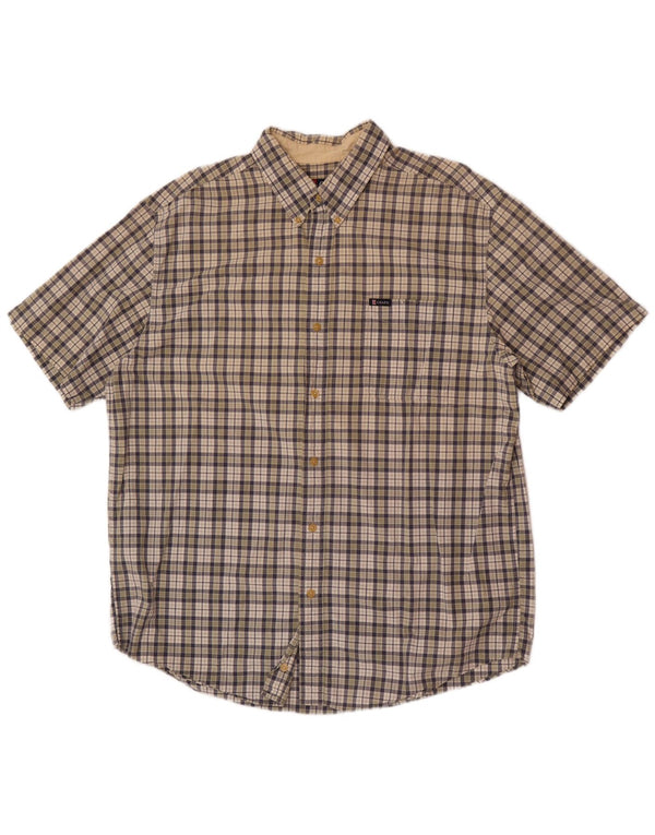 Chaps Chemise à Manches Courtes Homme Coupe Regular XL Coton à Carreaux Multicolore