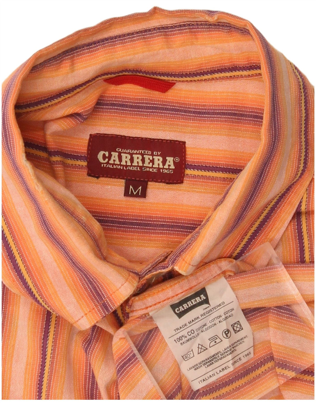 CARRERA Chemise Homme Rayé Orange Moyen Coton