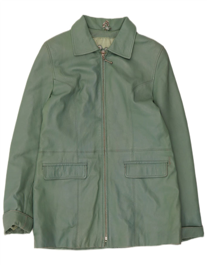 Veste en cuir femme BIKO EU 40 cuir vert moyen