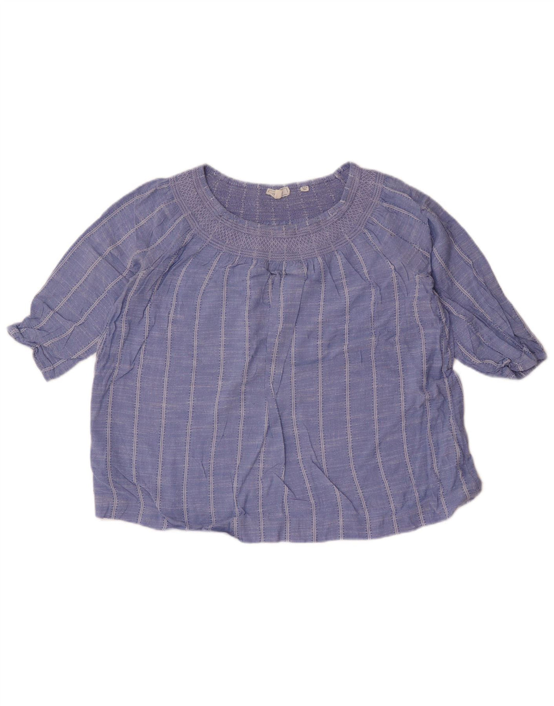 Fat Face Haut court surdimensionné à manches 3/4 pour femme UK 10 Petit bleu rayé