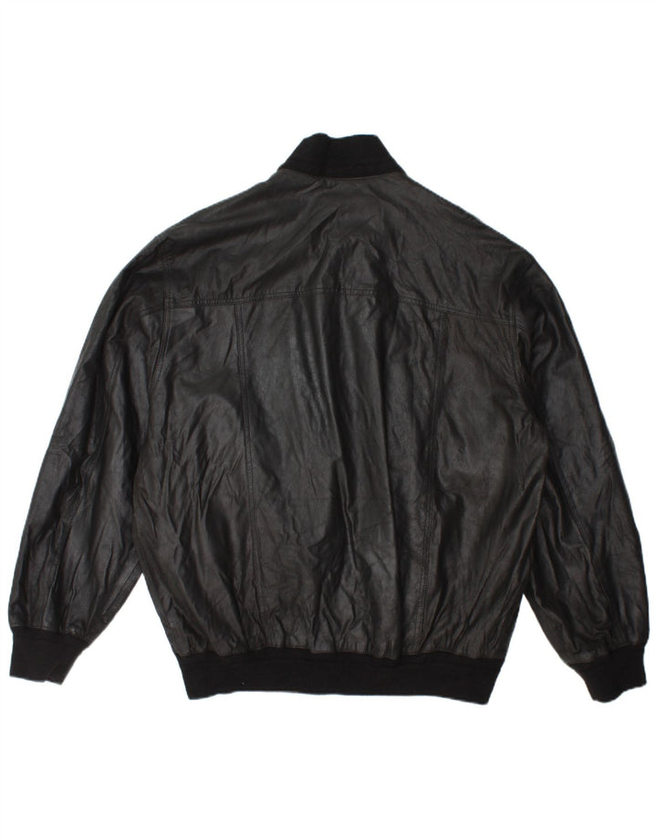 veste en cuir bomber homme vintage IT 54 2XL cuir noir