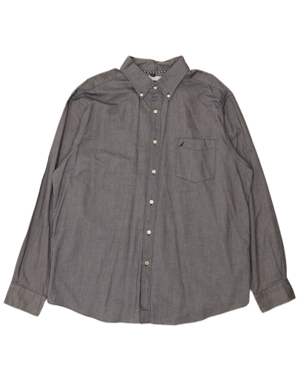 Nautica Chemise Homme XL Gris Coton