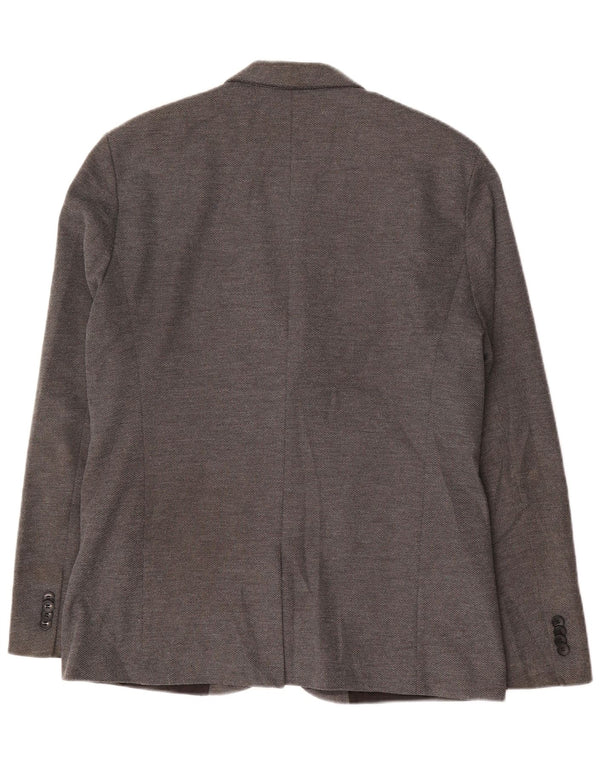 Zara Veste Blazer 2 Boutons Homme UK 42 XL Gris Polyester