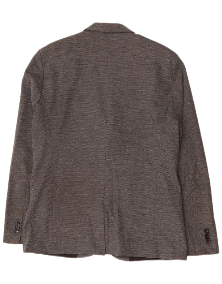 Zara Veste Blazer 2 Boutons Homme UK 42 XL Gris Polyester