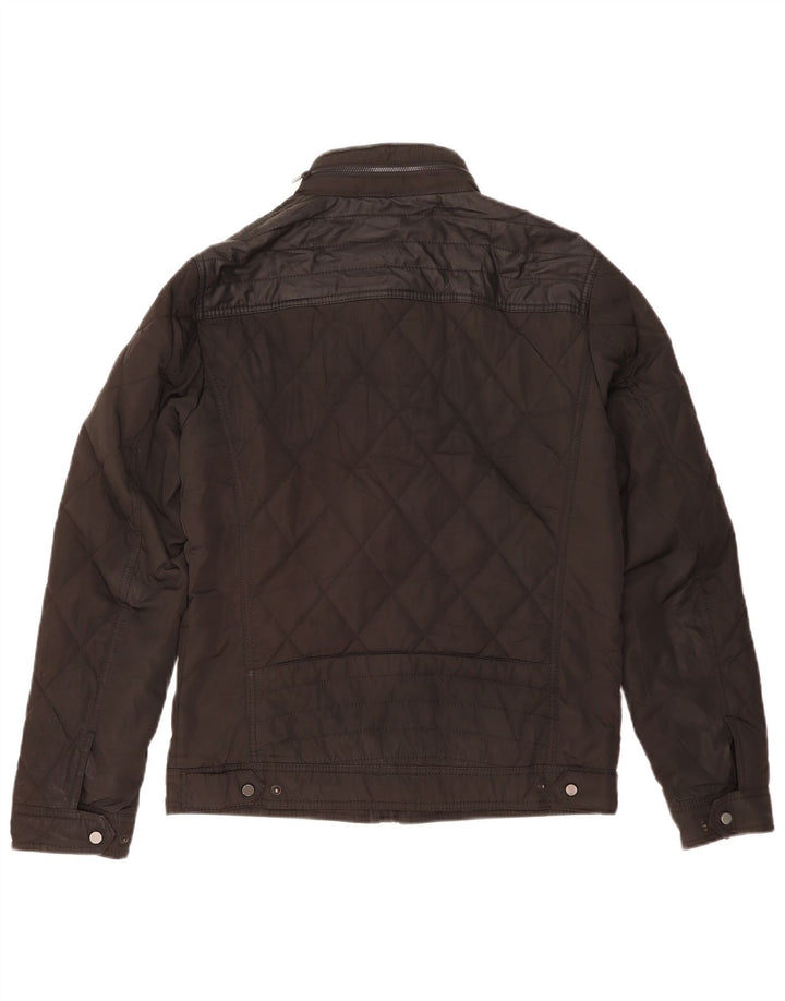 ZARA Veste matelassée à capuche pour homme UK 38 Medium Noir