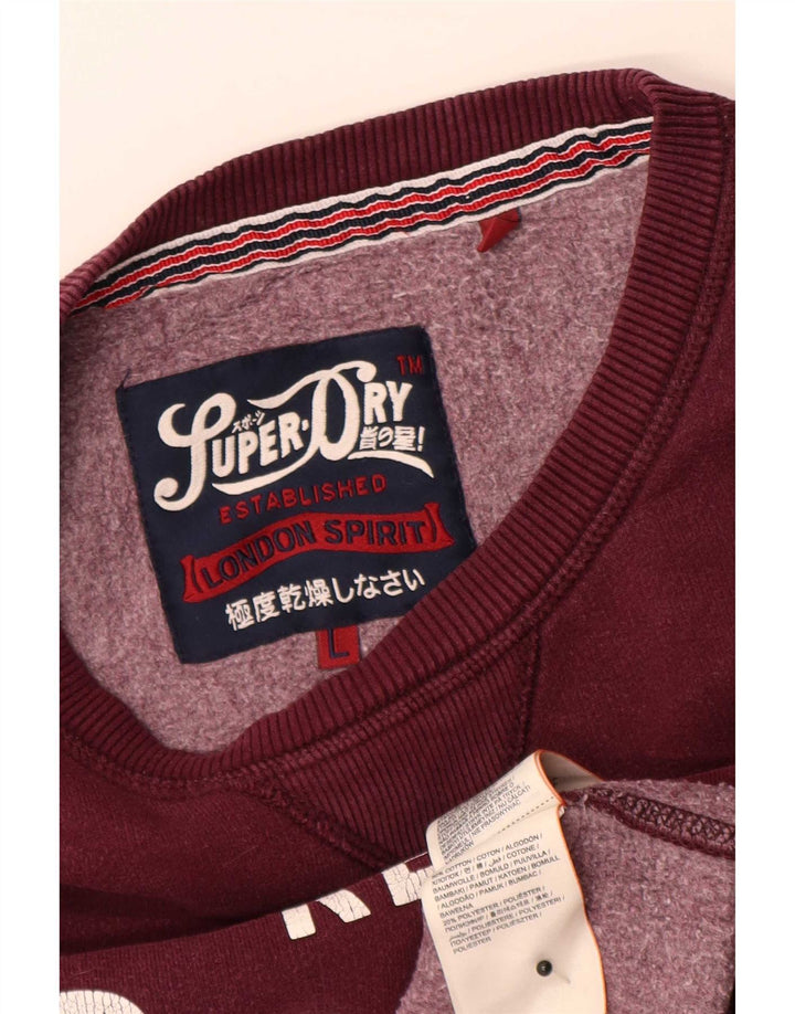 Superdry Homme Sweat-Shirt Graphique Pull Large Marron Coton