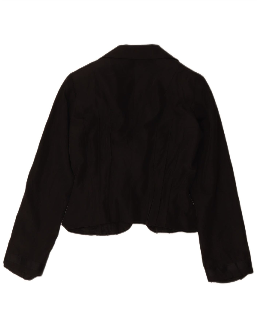 vintage Femme Crop 1 Bouton Blazer Veste IT 42 Acétate Noir Moyen