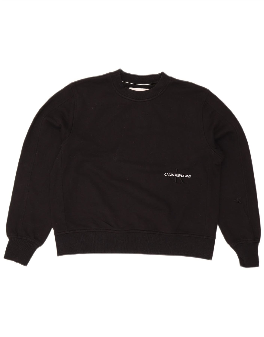 Calvin Klein Jeans Sweat-shirt surdimensionné pour femme UK 10 Petit Noir