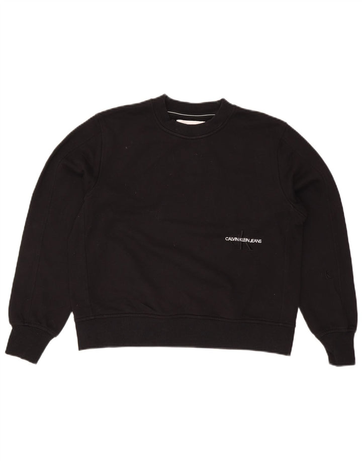 Calvin Klein Jeans Sweat-shirt surdimensionné pour femme UK 10 Petit Noir