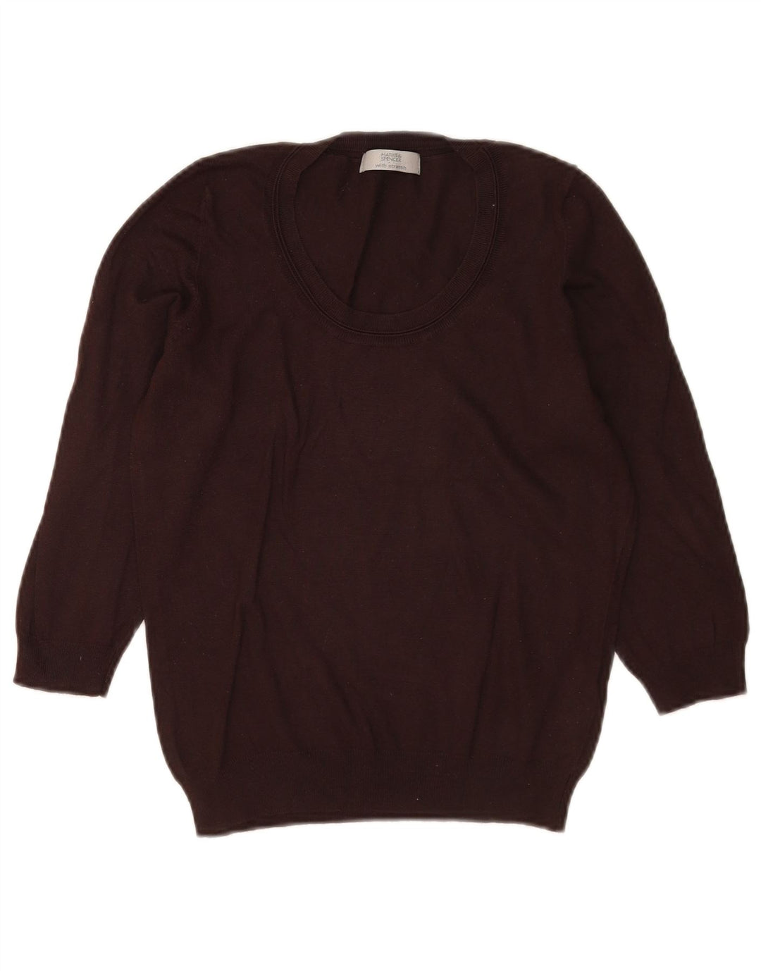 Marks & Spencer Pull col bateau pour femme UK 12 Marron moyen
