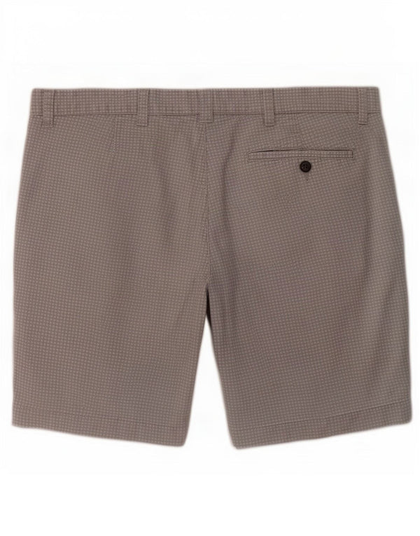 Marks & Spencer Short Chino Homme XL W38 Gris Géométrique Coton