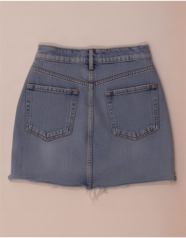 Zara Femme Mini Jupe En Jean XS W24 Bleu