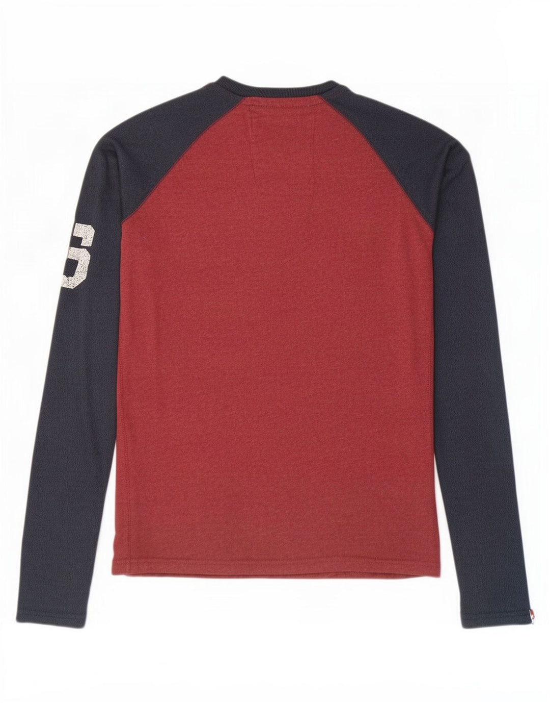 Superdry Haut Graphique à Manches Longues en Coton Colorblock Rouge Moyen Homme
