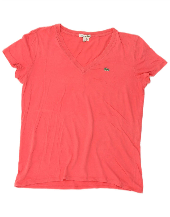 Lacoste T-Shirt Femme Top Taille 42 Grand Coton Rose