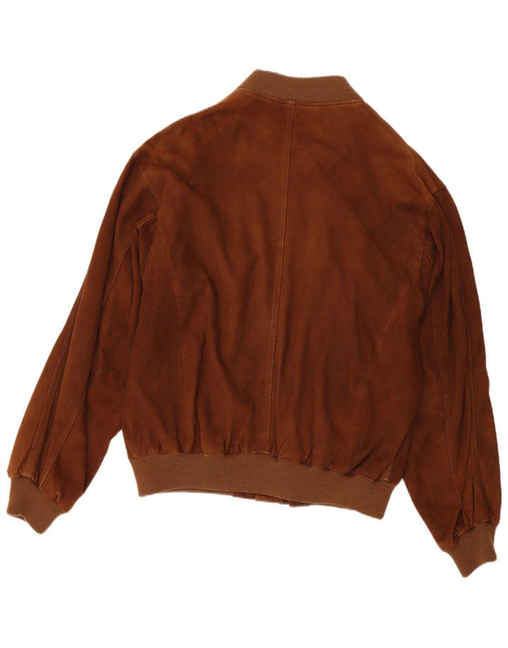 veste en daim homme vintage EU 54 2XL cuir marron