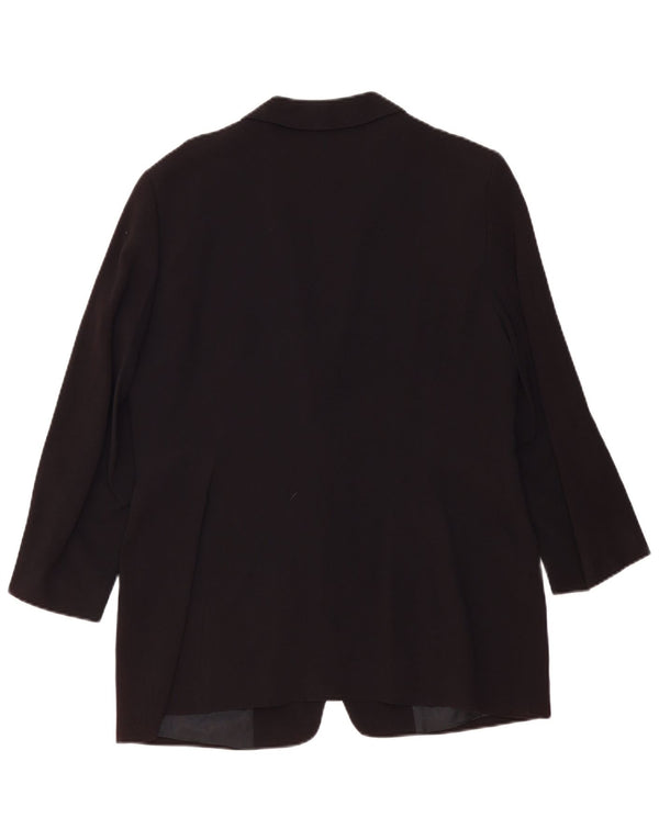 ZARA Veste blazer à 1 bouton et manches 3/4 pour femme EU 44 XL Rayonne noire