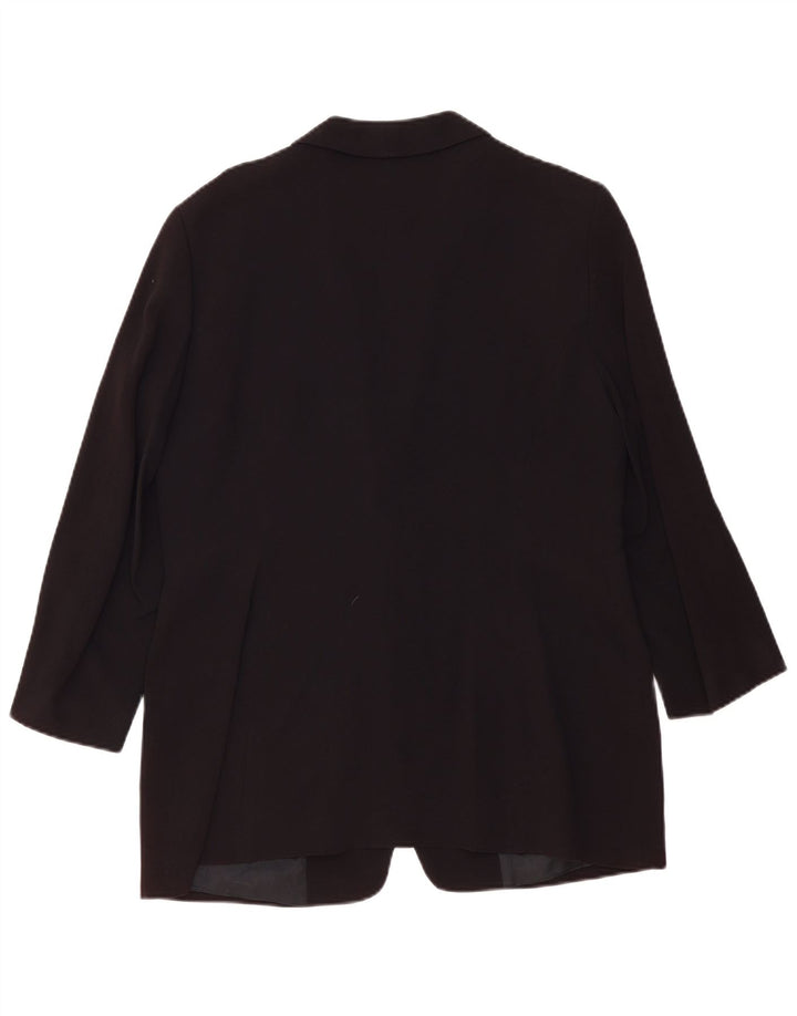 ZARA Veste blazer à 1 bouton et manches 3/4 pour femme EU 44 XL Rayonne noire