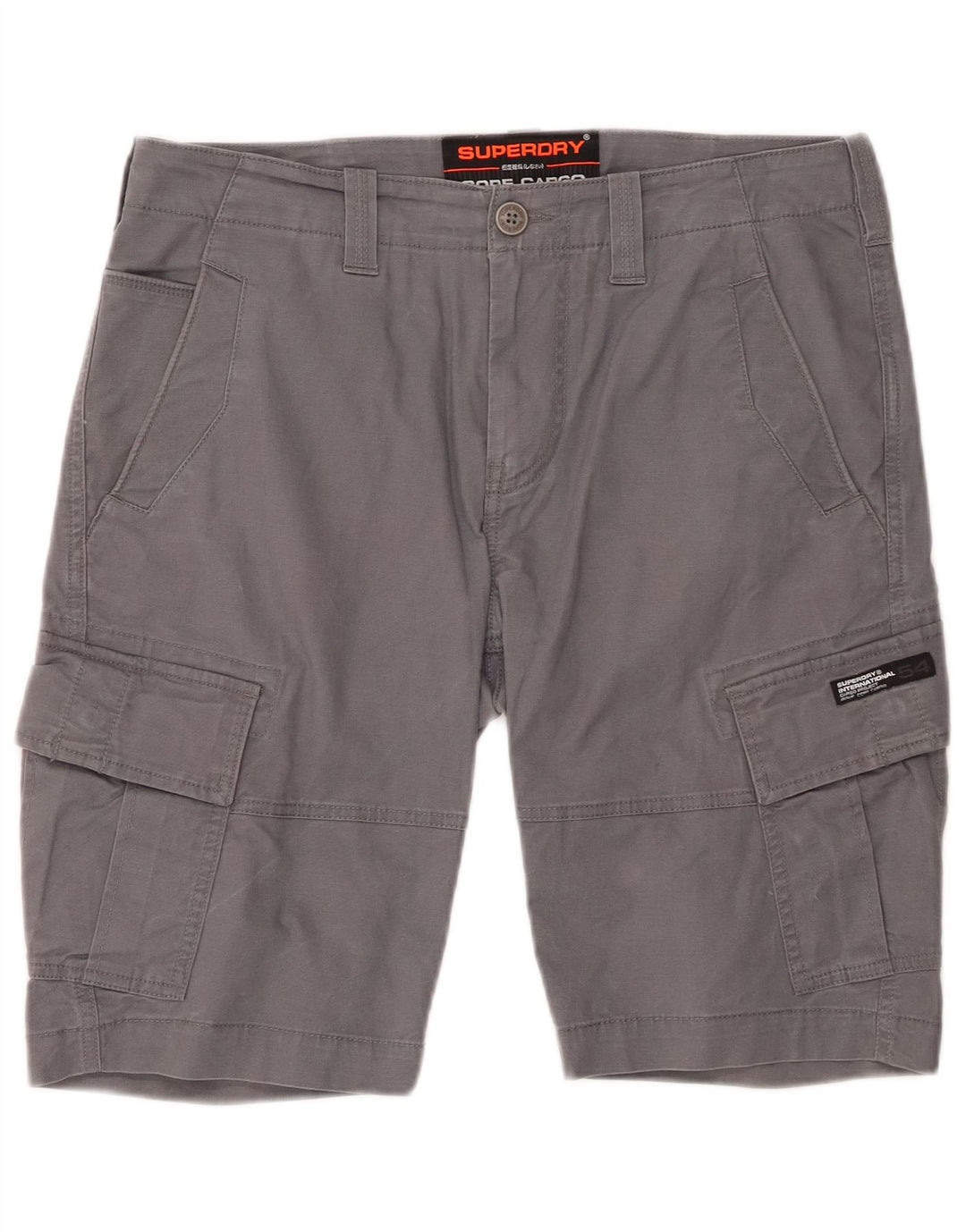 SUPERDRY Short Cargo Homme W32 Gris Moyen Coton
