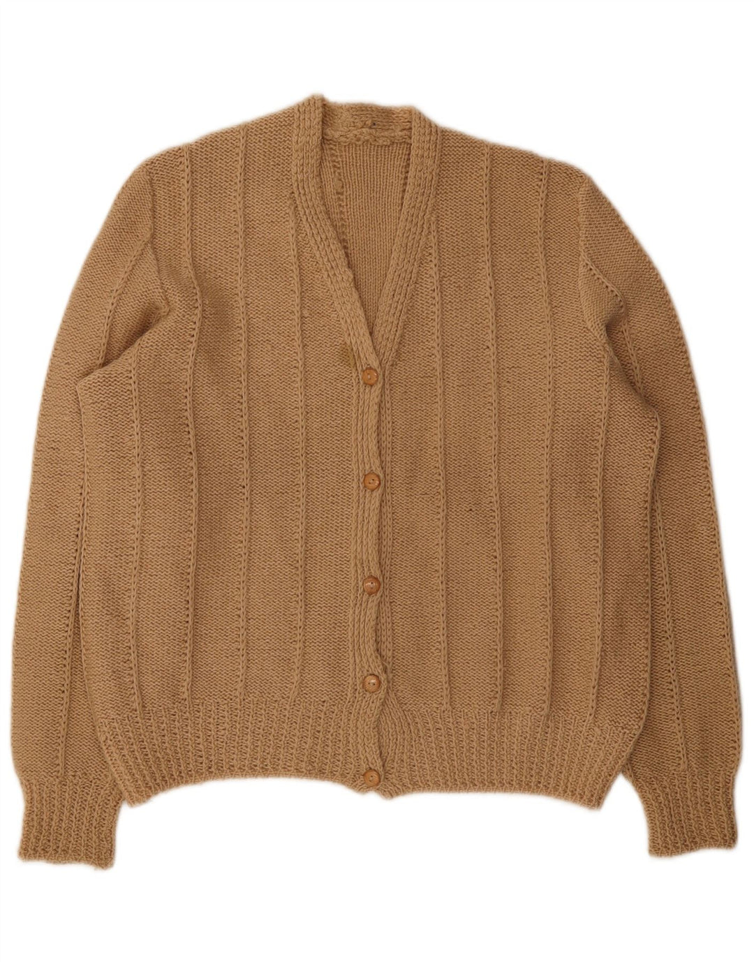 vintage Femme Cardigan Pull UK 14 Grand Beige