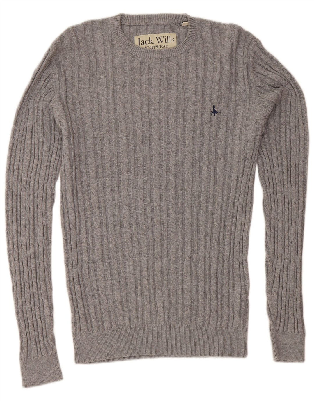 JACK WILLS Pull col rond homme petit gris coton