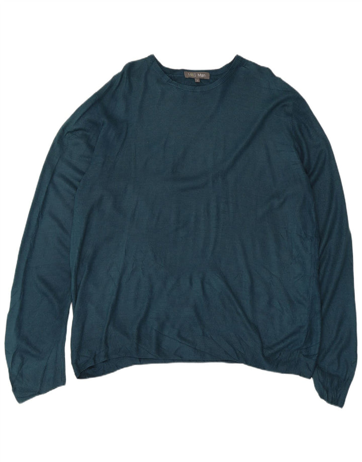 Marks & Spencer Pull col bateau pour homme Vert Taille L