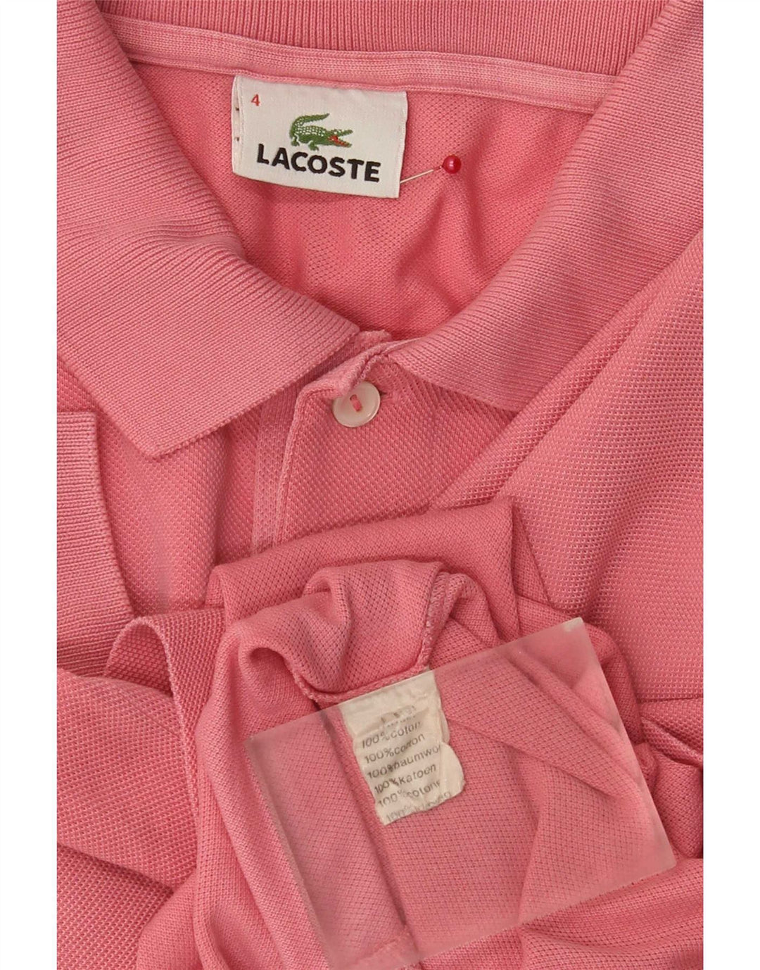 Lacoste Polo Homme Taille 4 Coton Rose Moyen