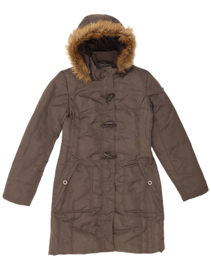 Tom Tailor Manteau rembourré à capuche pour femme UK 44 Gris moyen Polyamide