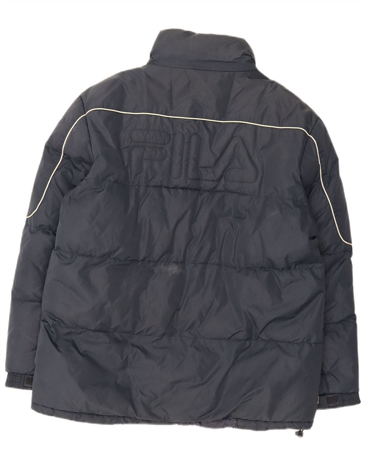 Fila Veste matelassée graphique pour hommes UK 38 Medium Navy Blue Nylon