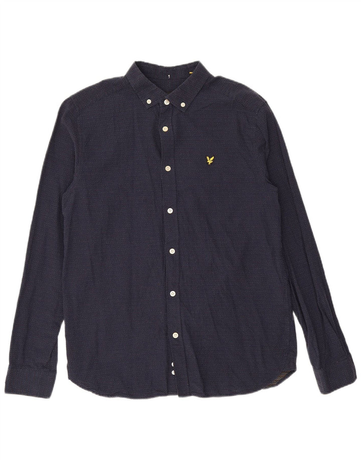 LYLE & SCOTT Chemise Homme Bleu Marine Moyen Coton Tacheté