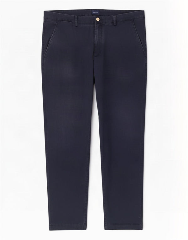 Gant Pantalon Chino Slim Fit Hallden Homme W42 L32 Bleu Marine Coton