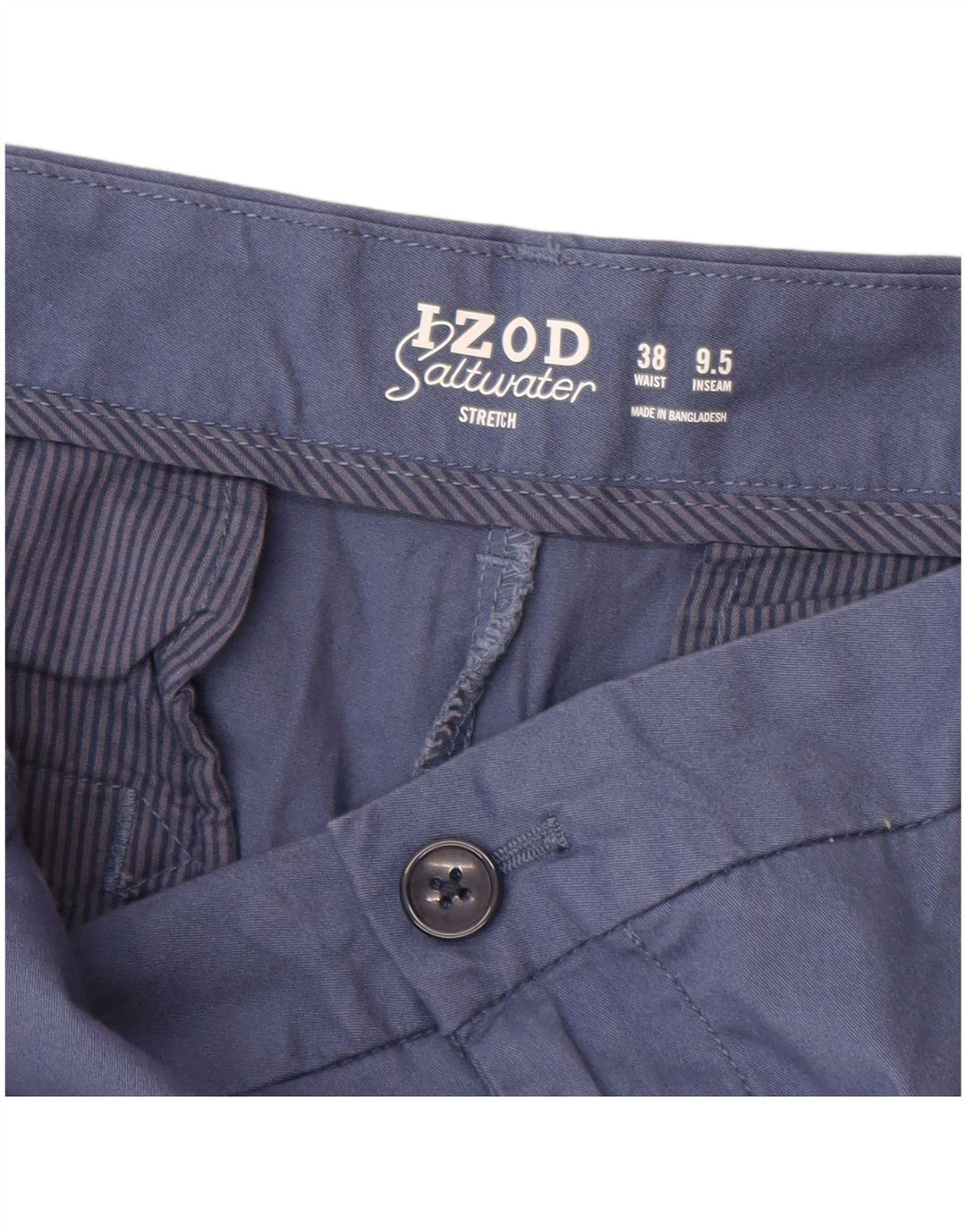 IZOD Short Chino Homme Eau Salée W38 XL Bleu Coton