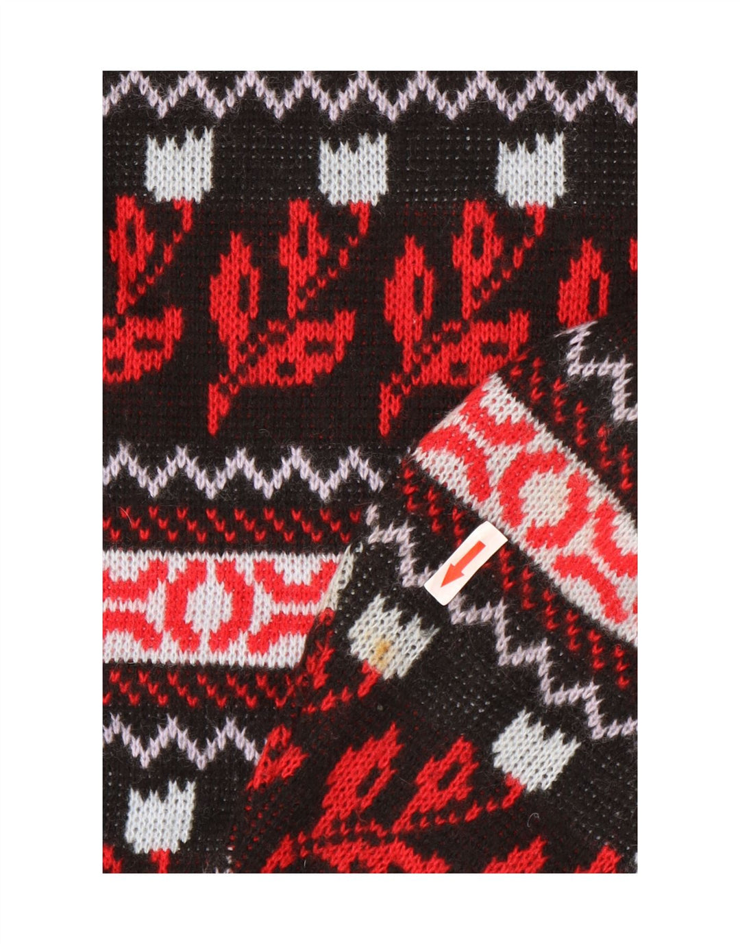 vintage Mens Crew Neck Jumper Pull Moyen Multicolore Floral Acrylique