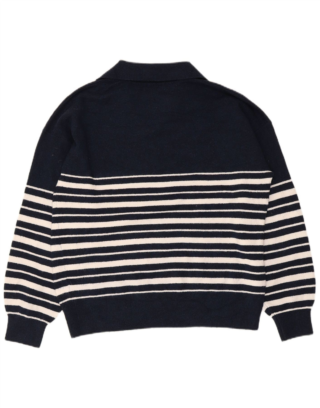 Marks & Spencer Pull à col polo pour femme UK 14 Bleu marine moyen