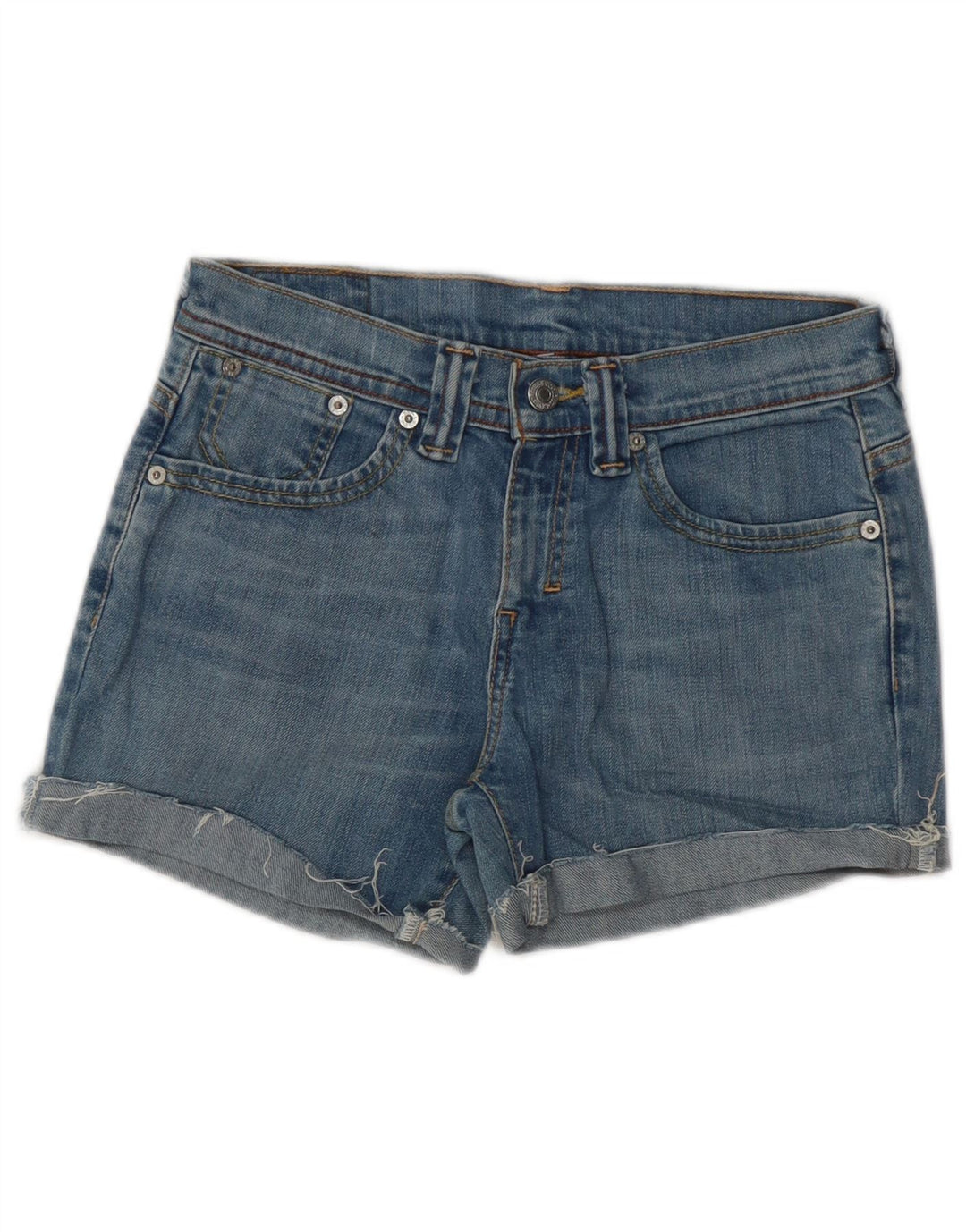 LEVI'S Short en Jean Femme W28 Bleu Moyen Coton