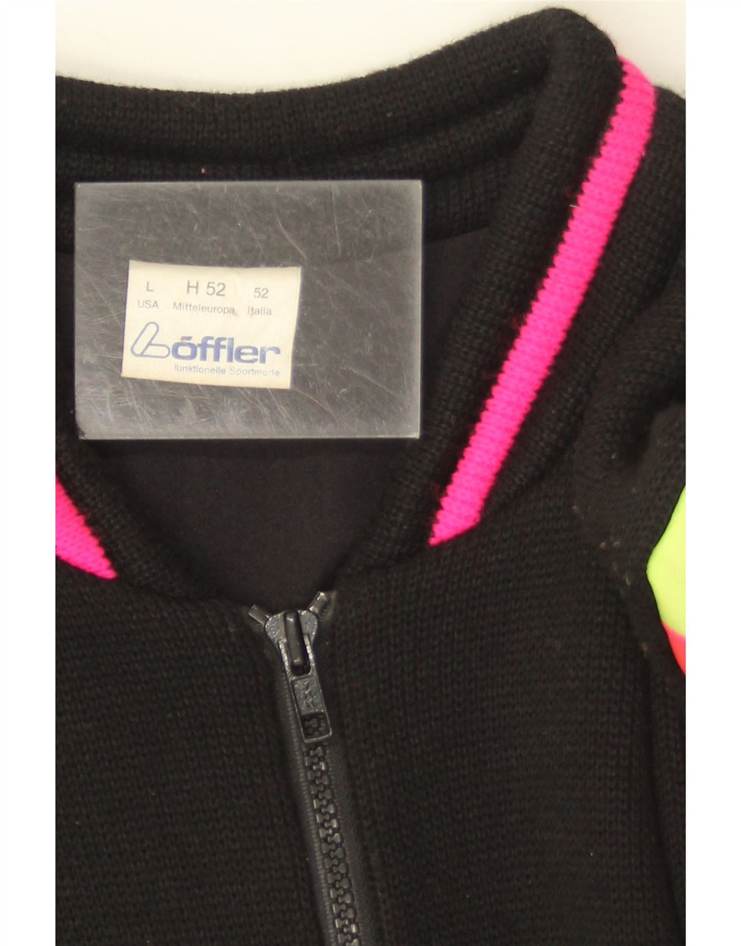 Loffler Pull de Ski pour Homme en Laine Colorblock Noir Large