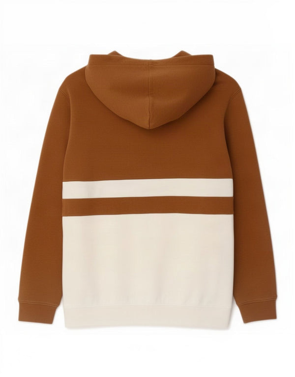 Zara Pull à capuche pour homme en coton color block Marron Large