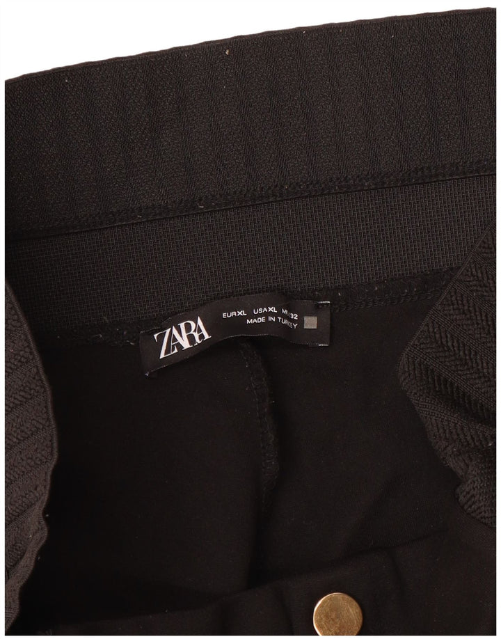 Zara Pantalon Capri Slim Femme XL W36 L24 Noir