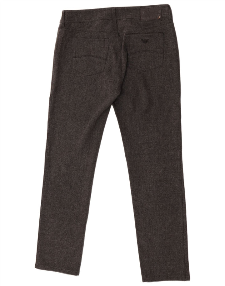 Armani Pantalon décontracté coupe slim pour homme W28 L29 Gris Polyester