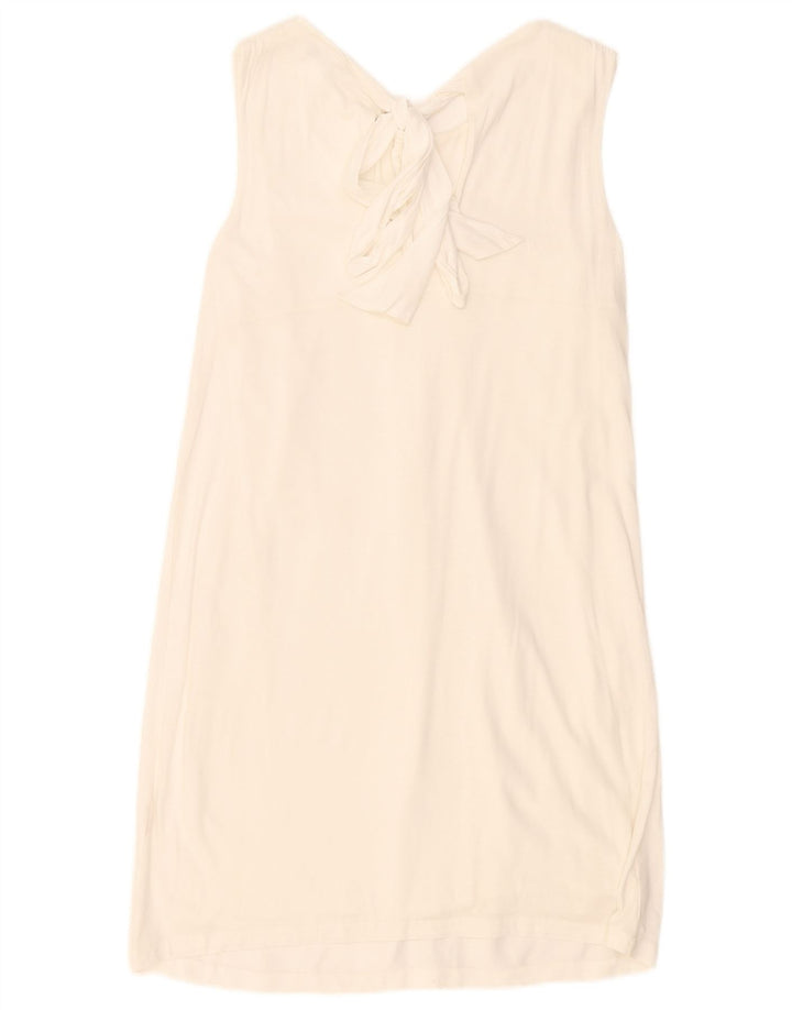 Massimo Dutti Robe droite sans manches pour femme UK 10 Petit Blanc