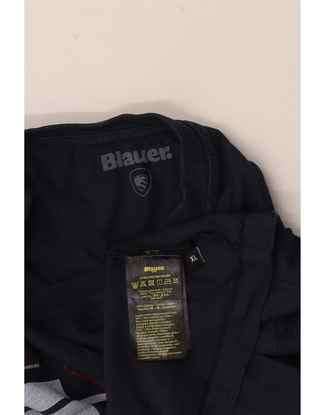 Blauer T-Shirt Graphique Homme Top XL Bleu Marine Coton