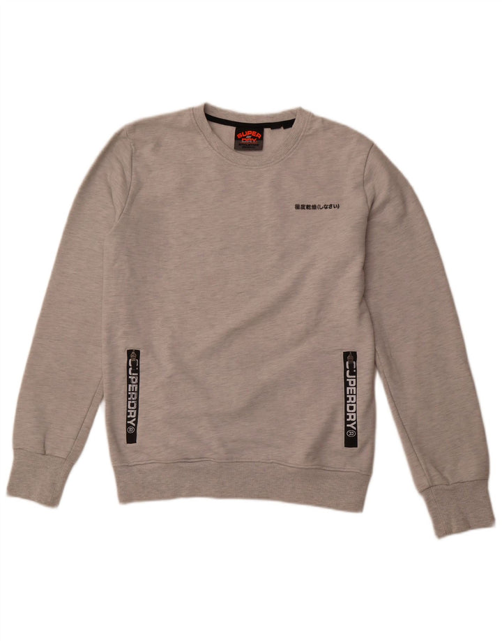 SUPERDRY Sweat-shirt graphique pour hommes, grand, gris, coton