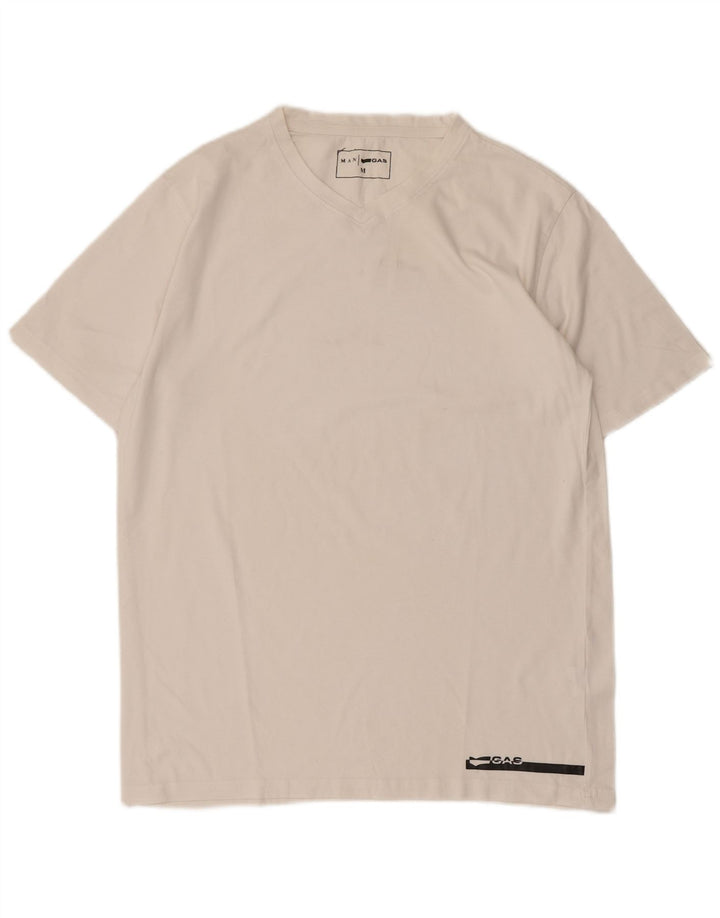 GAS T-Shirt Homme Blanc Moyen Coton