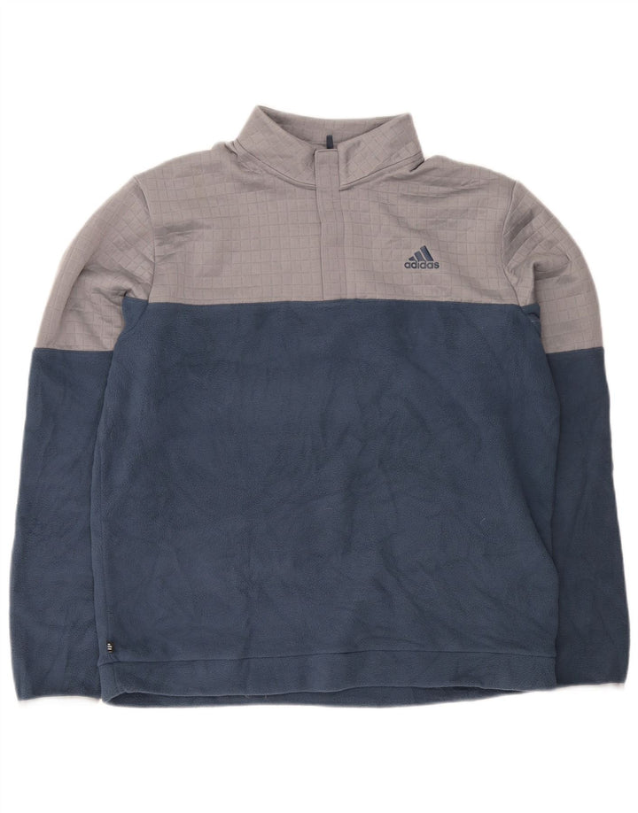 Adidas Pull polaire à col zippé pour homme Grand bleu marine Polyester