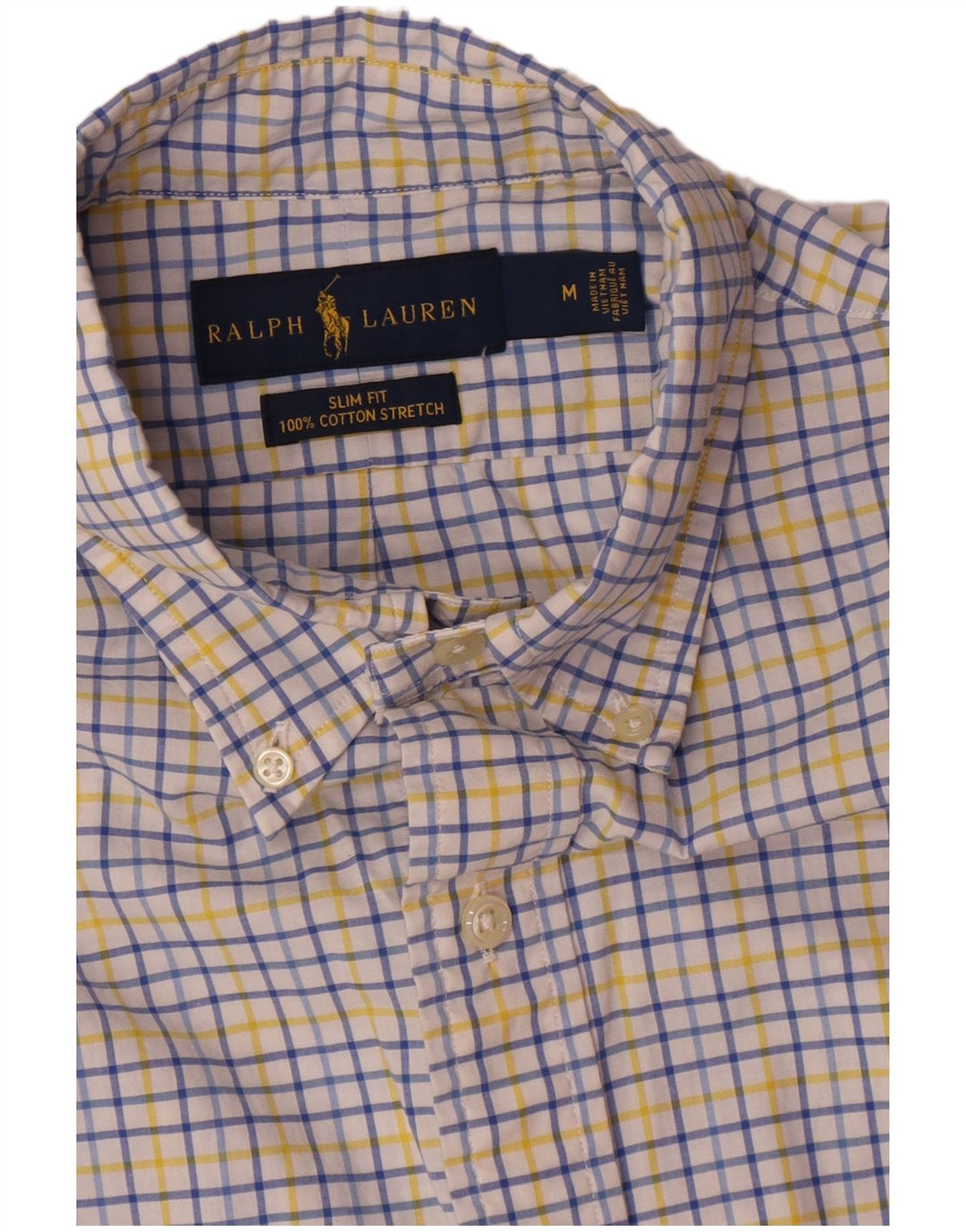 Ralph Lauren Chemise Slim Fit pour hommes en coton à carreaux blanc moyen